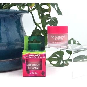 Trader Joes Watermelon Lip Mask 2 Pack Moisturizing Lip Treatment 0.7 oz Each